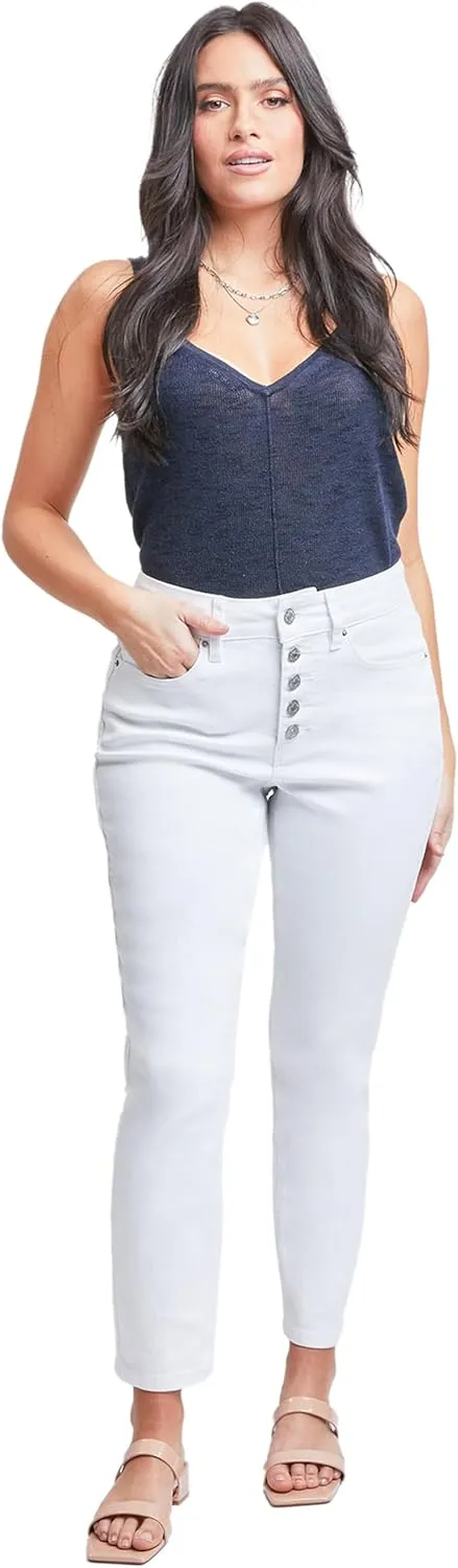 Royalty For Me Womens YMI Jeans Women's Vintage High Rise Button Fly Skinny Anklet Jeans