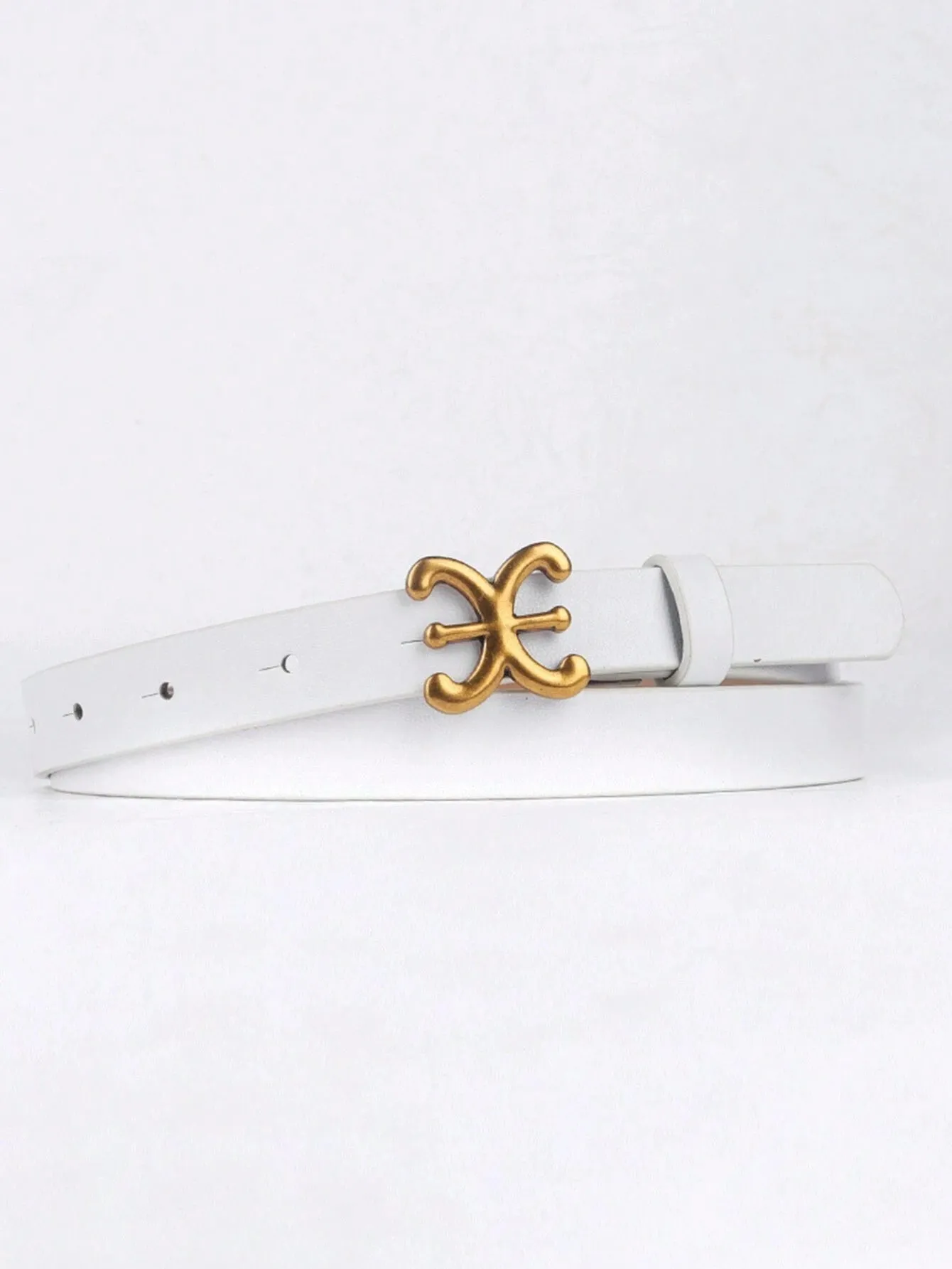 SHEIN 1pc Women's Fashionable Pu Leather Belt With Metal Buckle; Retro Decorative Waistband For Sweaters, Coats, Dresses