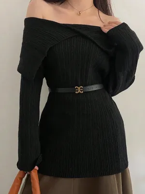 SHEIN 1pc Women's Fashionable Pu Leather Belt With Metal Buckle; Retro Decorative Waistband For Sweaters, Coats, Dresses
