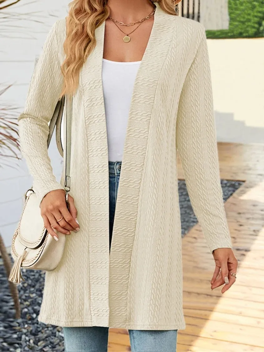 Simple Solid Colour Long Sleeve Loose Cardigan Jacket Wholesale Womens Clothing