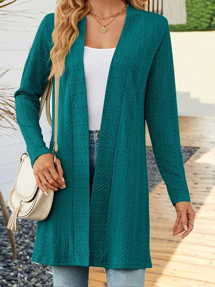 Simple Solid Colour Long Sleeve Loose Cardigan Jacket Wholesale Womens Clothing