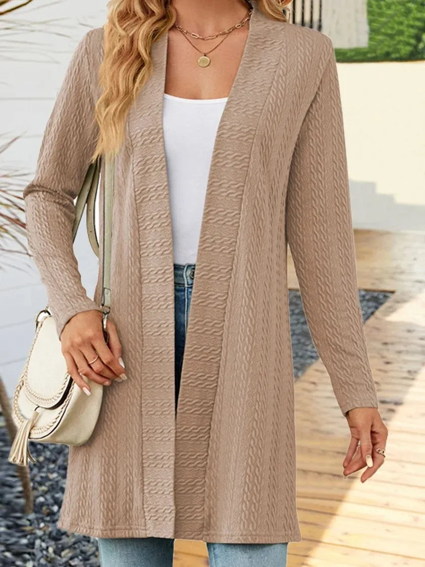 Simple Solid Colour Long Sleeve Loose Cardigan Jacket Wholesale Womens Clothing
