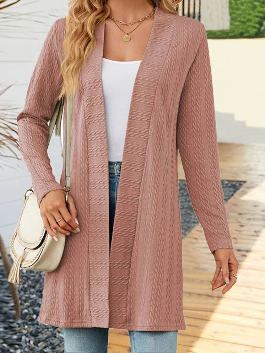 Simple Solid Colour Long Sleeve Loose Cardigan Jacket Wholesale Womens Clothing