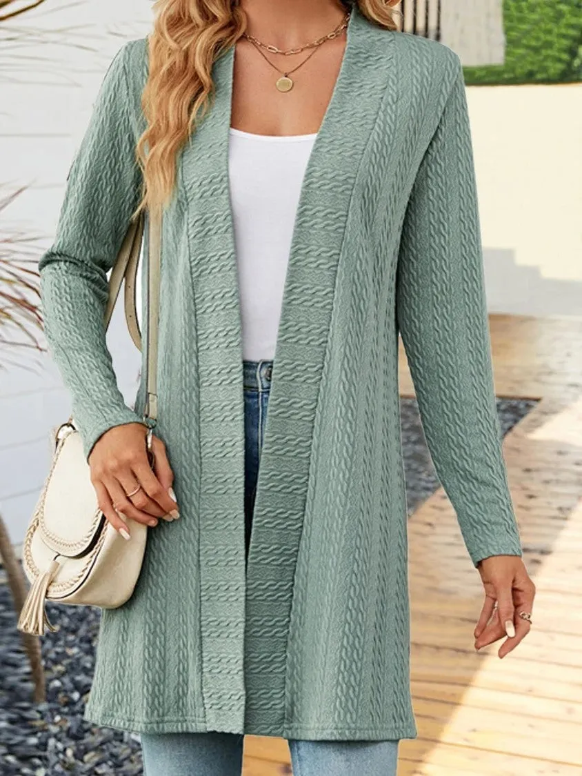 Simple Solid Colour Long Sleeve Loose Cardigan Jacket Wholesale Womens Clothing