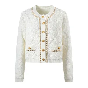 Single-breasted Wool-Blend Cardigan