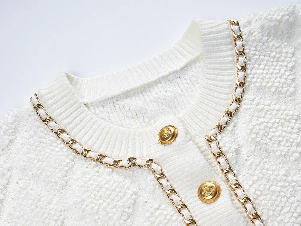 Single-breasted Wool-Blend Cardigan