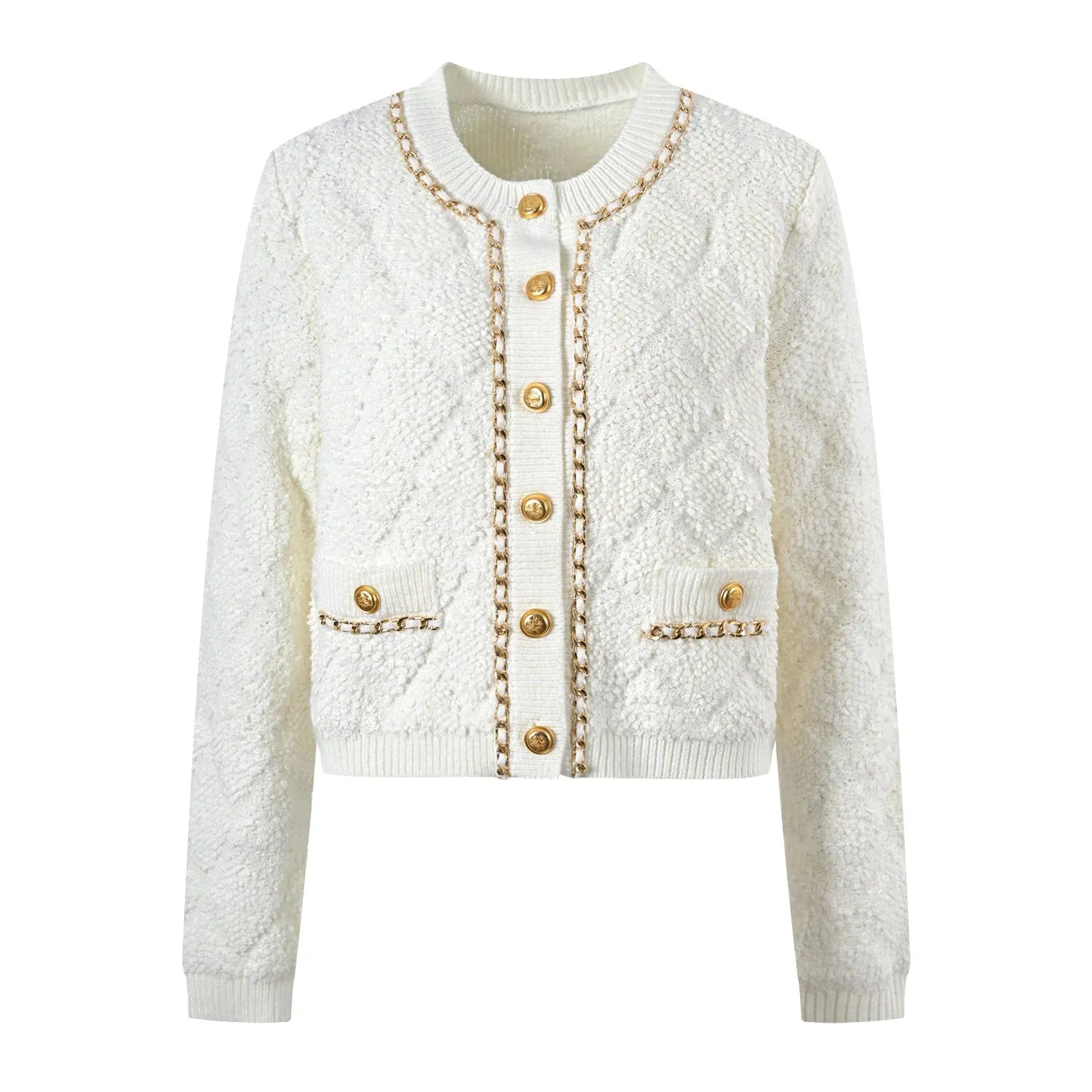 Single-breasted Wool-Blend Cardigan