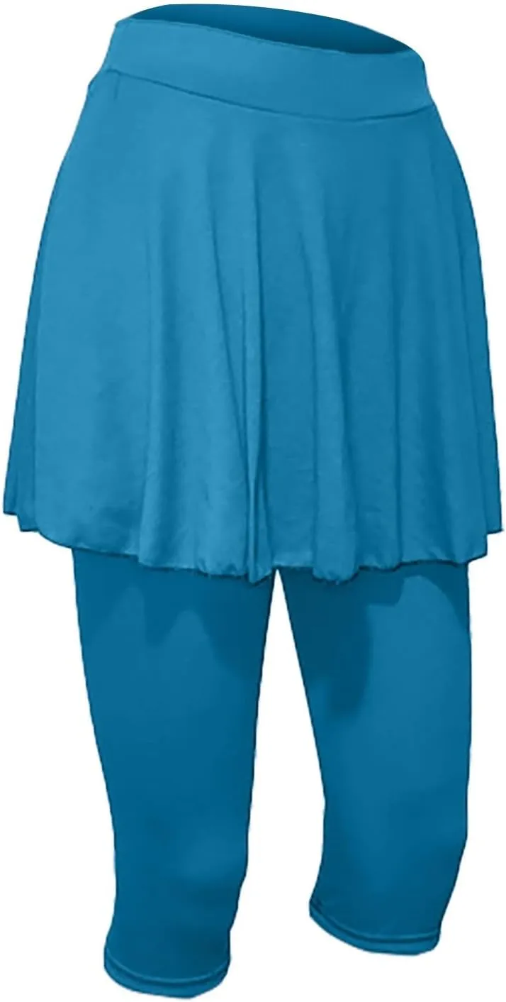 Skirted Leggings for Women Tennis Golf Skorts Capris Gym Tennis Yoga Legging with Skirts Sports Running Pickleball