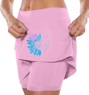 Skorts for Women with Pockets High Waist Tummy Control Skorts Yoga Lightweight Trendy Fit It Outfits with Pockets