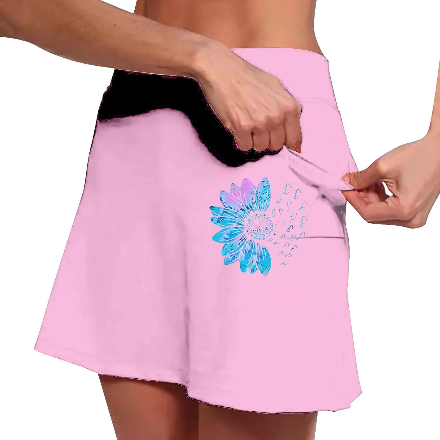 Skorts for Women with Pockets High Waist Tummy Control Skorts Yoga Lightweight Trendy Fit It Outfits with Pockets