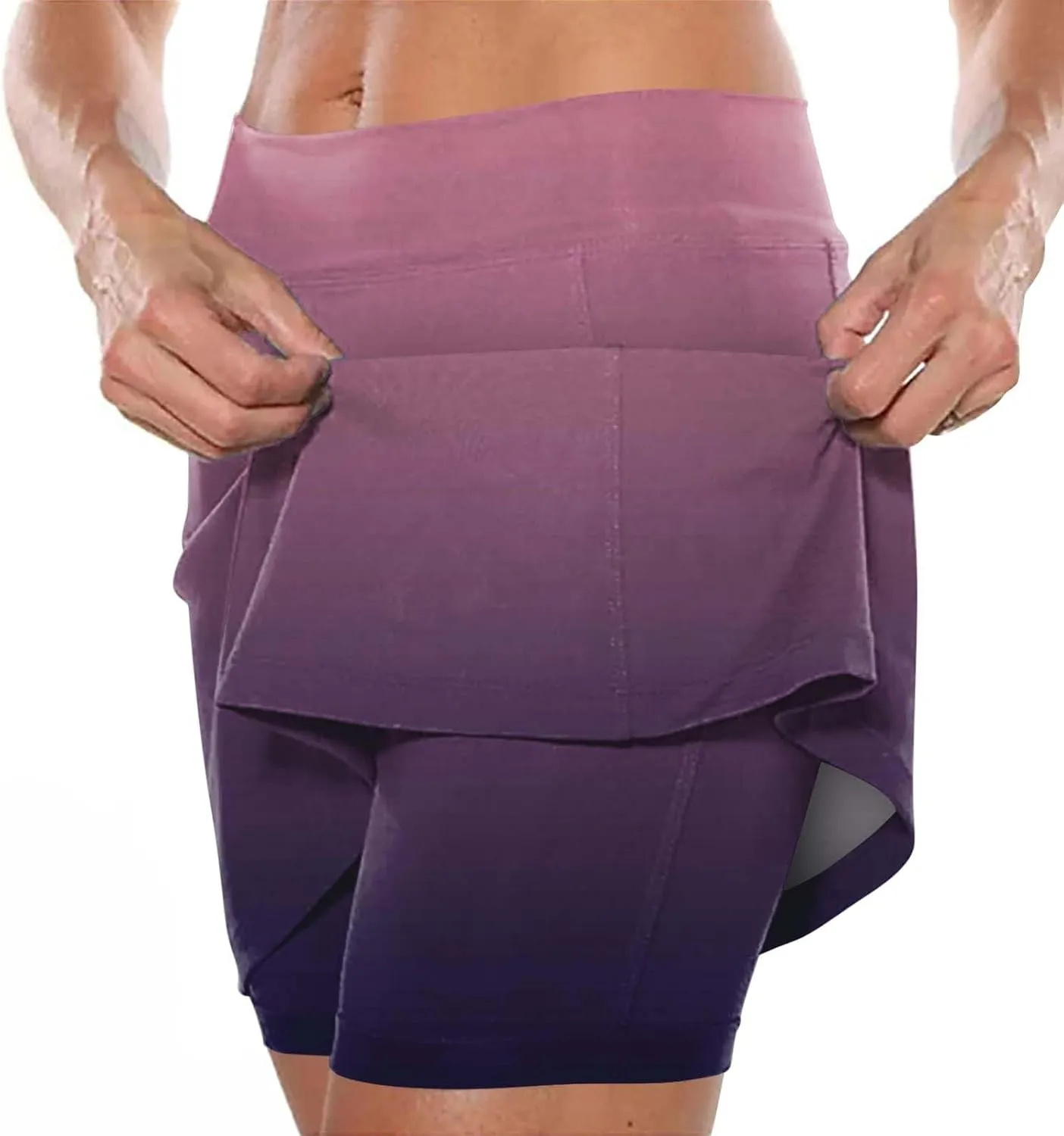 Skorts Skirts for Women Dressy High Waist Tummy Control Skirts Sports Workout Casual Loose Clothes with Pockets