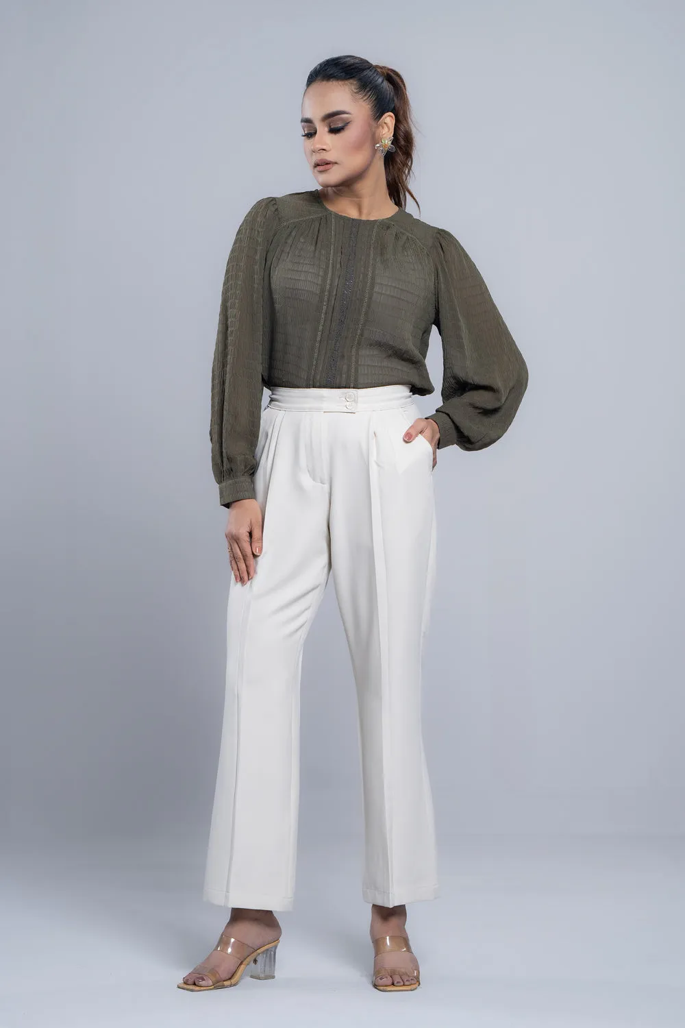Straight Fit Semi-Formal Twill Pants