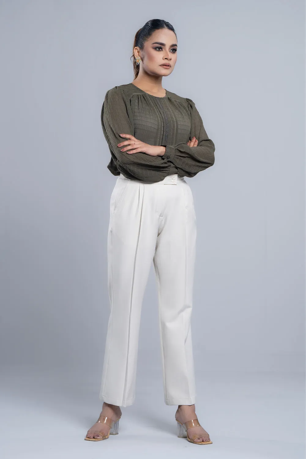 Straight Fit Semi-Formal Twill Pants