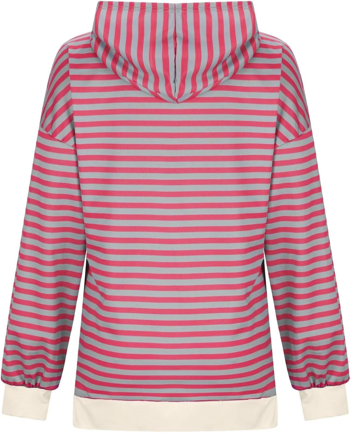 Striped Sweatshirt for Women Long Sleeve Hooded Sweatshirt Oversized Sweatshirt with Drawstring Fashion Hoodie