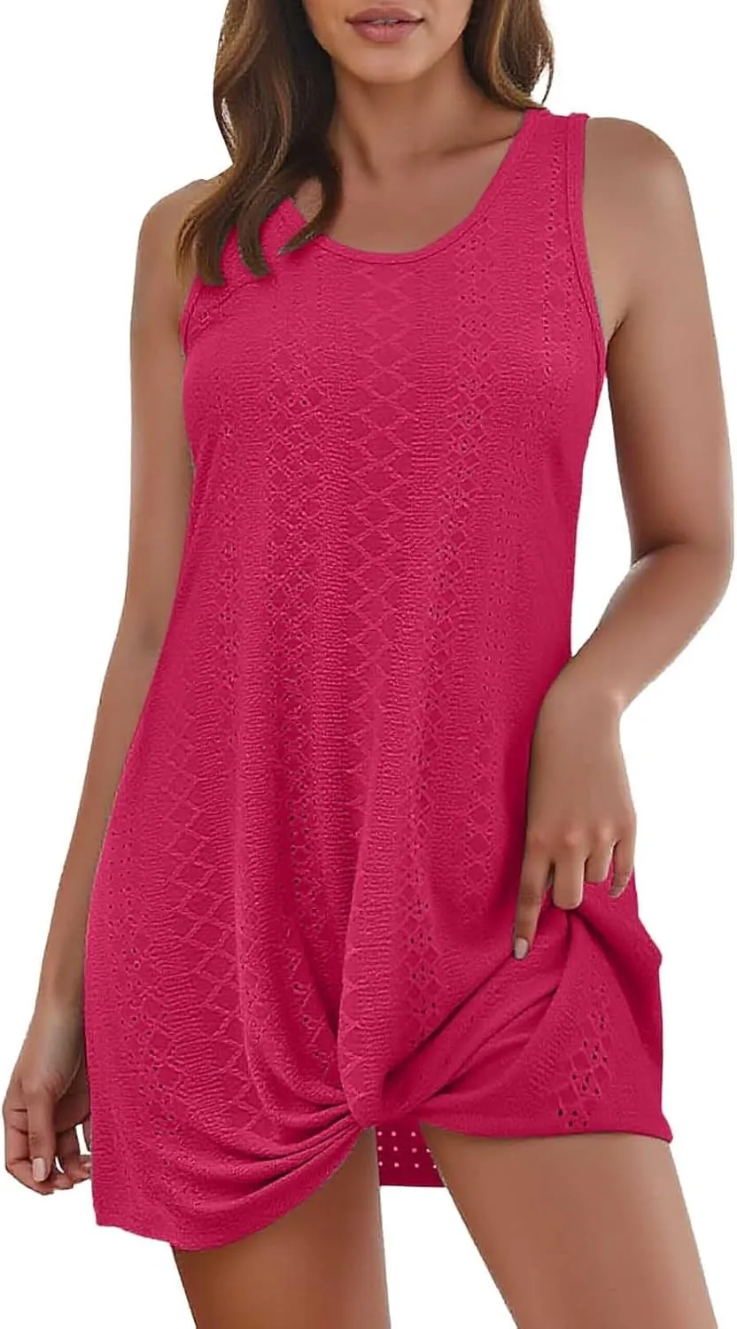 Sundresses for Women 2025 Summer Boho Halter Deep V Neck Shundress Patchwork Mini Dresses Going Out Short Dress