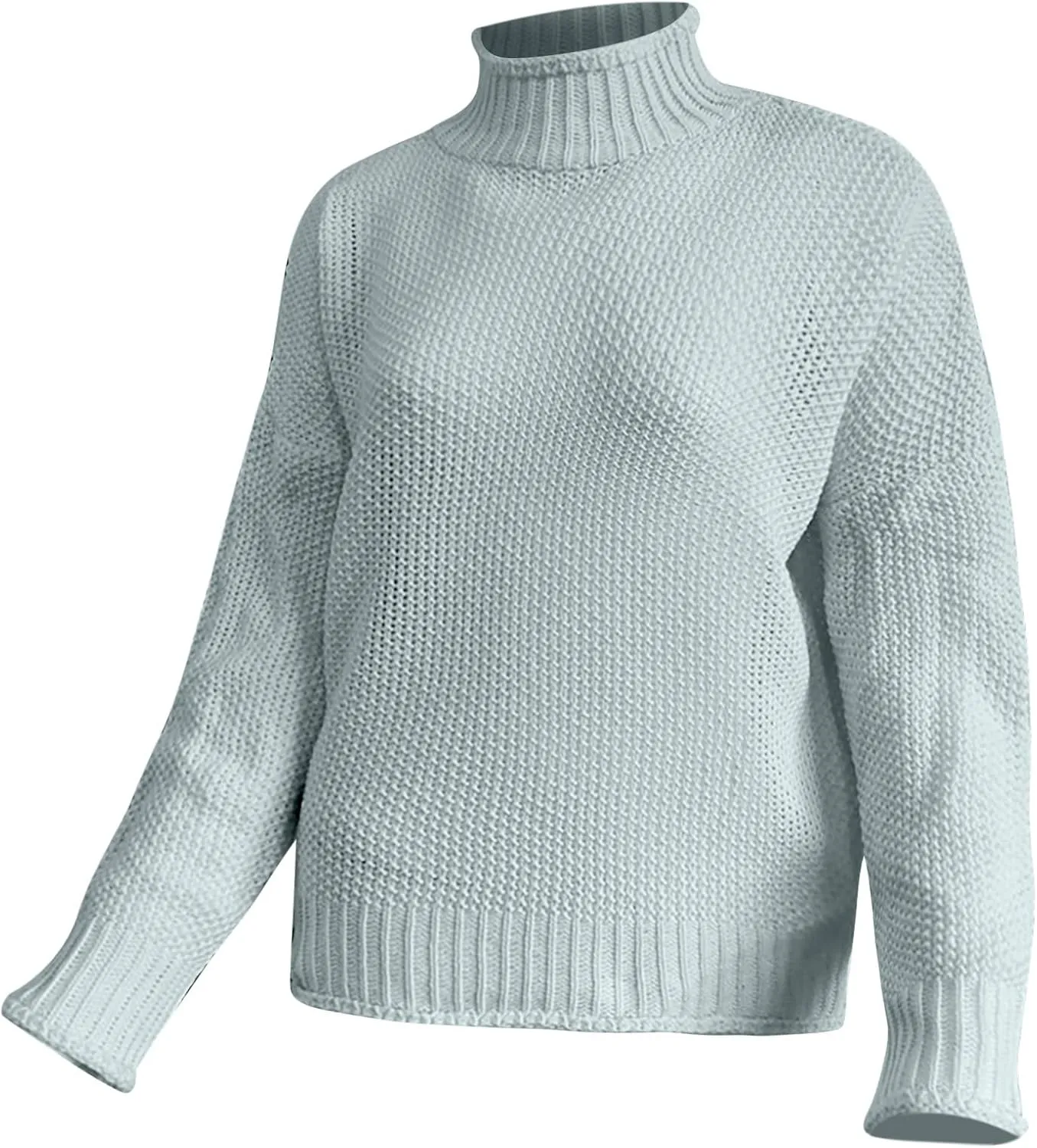 Sweaters for Women 2024 Trendy Plus Size Cable Knit Turtleneck Sweater Casual Fall Winter Long Sleeve Pullover Tops