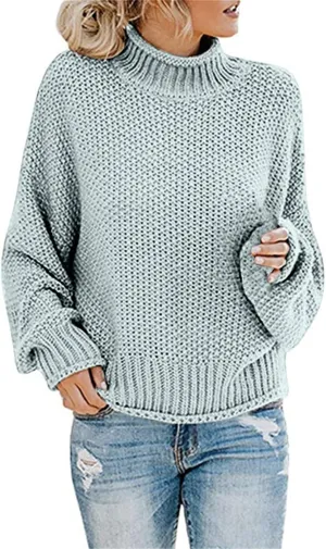 Sweaters for Women 2024 Trendy Plus Size Cable Knit Turtleneck Sweater Casual Fall Winter Long Sleeve Pullover Tops
