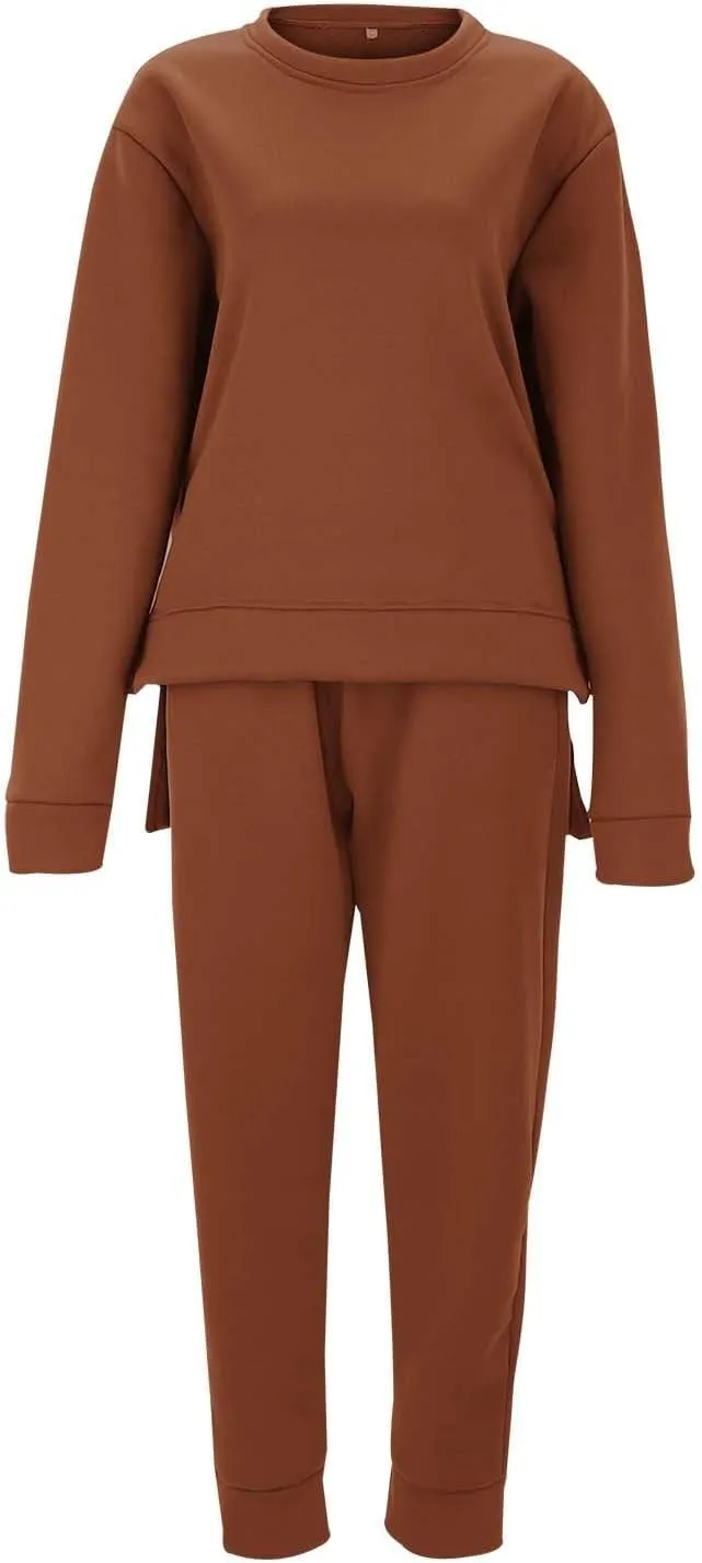 Sweatsuit for Women 2 Piece Long Sleeve Crewneck Cute Workout Long Sleeve Shirts Yoga Pants Outfits
