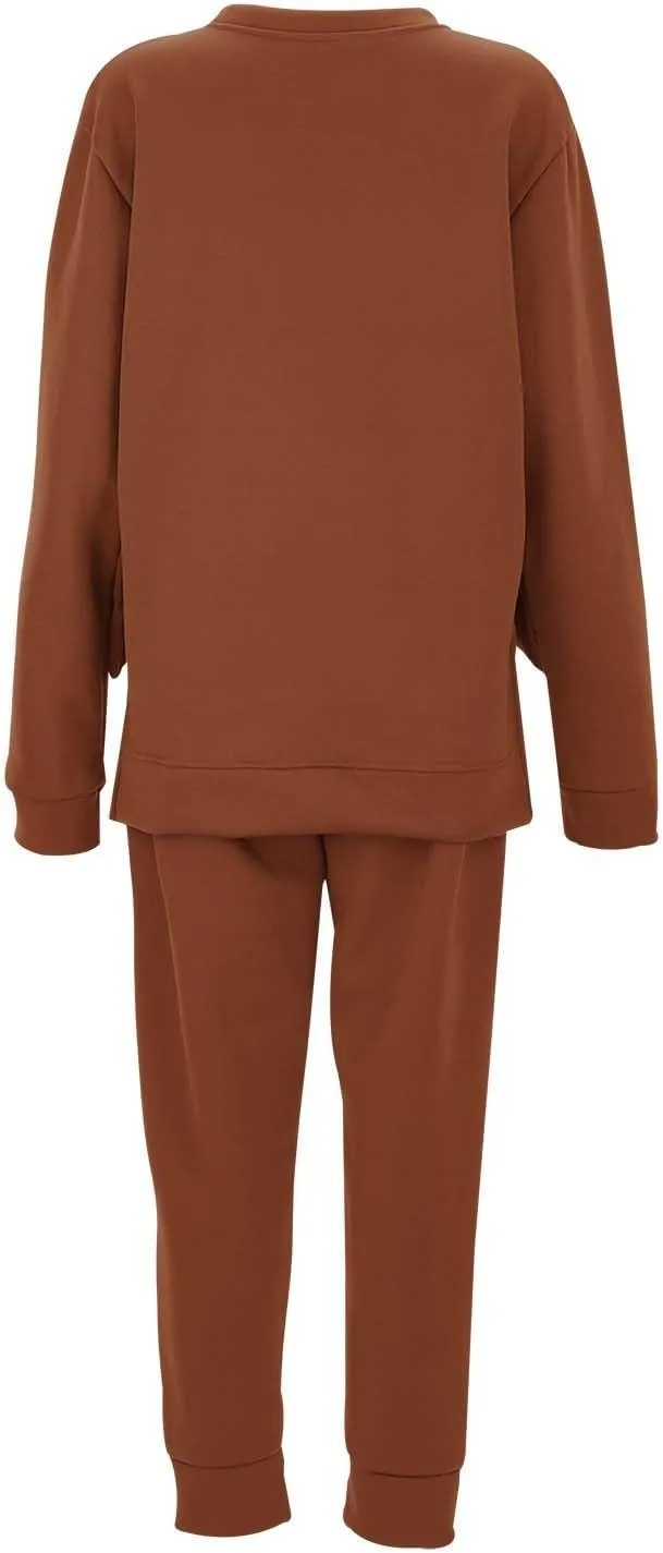 Sweatsuit for Women 2 Piece Long Sleeve Crewneck Cute Workout Long Sleeve Shirts Yoga Pants Outfits