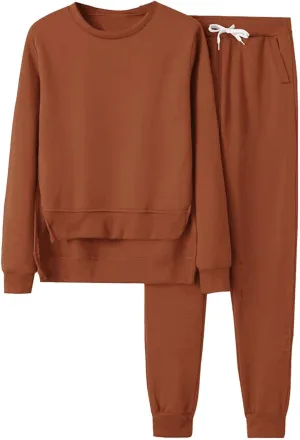 Sweatsuit for Women 2 Piece Long Sleeve Crewneck Cute Workout Long Sleeve Shirts Yoga Pants Outfits
