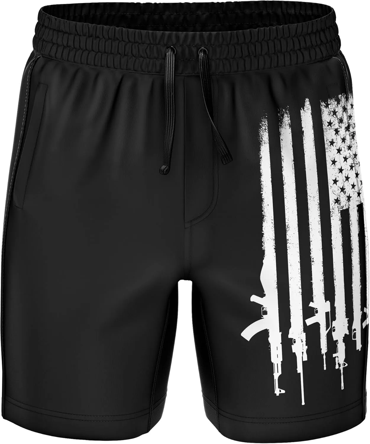 Tactical Pro Supply USA Patriotic Mens Fleece Shorts, Decorated in The USA, Made with 100% Cotton Fleece Material Quick Dry