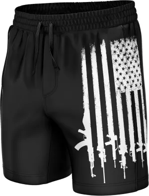 Tactical Pro Supply USA Patriotic Mens Fleece Shorts, Decorated in The USA, Made with 100% Cotton Fleece Material Quick Dry