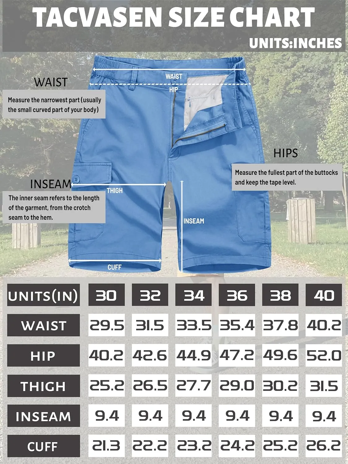 TACVASEN Men's Cargo Shorts Golf Elastic Waist Short for Men Cotton Hiking Shorts Stretchy Workout Short with Pockets