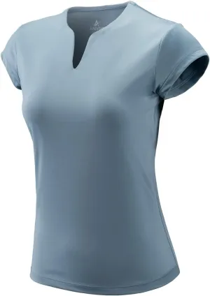 Tennis Shirts for Women Short Sleeves, Solid Golf T Shirts V-Neck Running Pickleball clothes for women