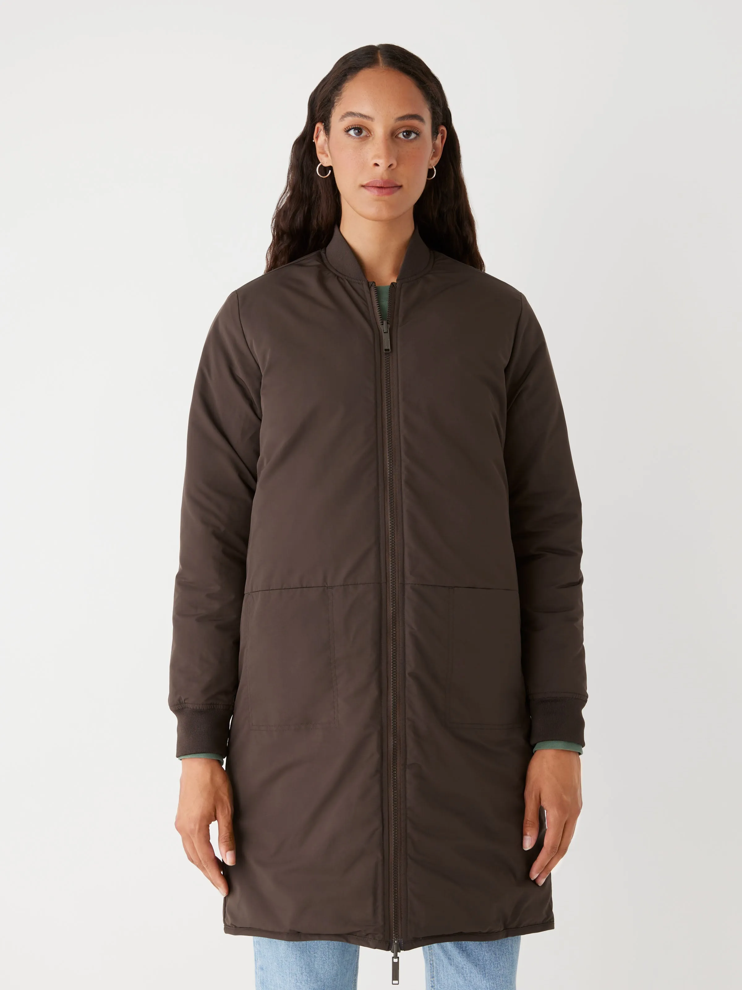 The Skyline Reversible Maxi Bomber in Espresso