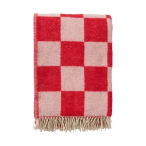 Tile Red/White Merino Wool Throw