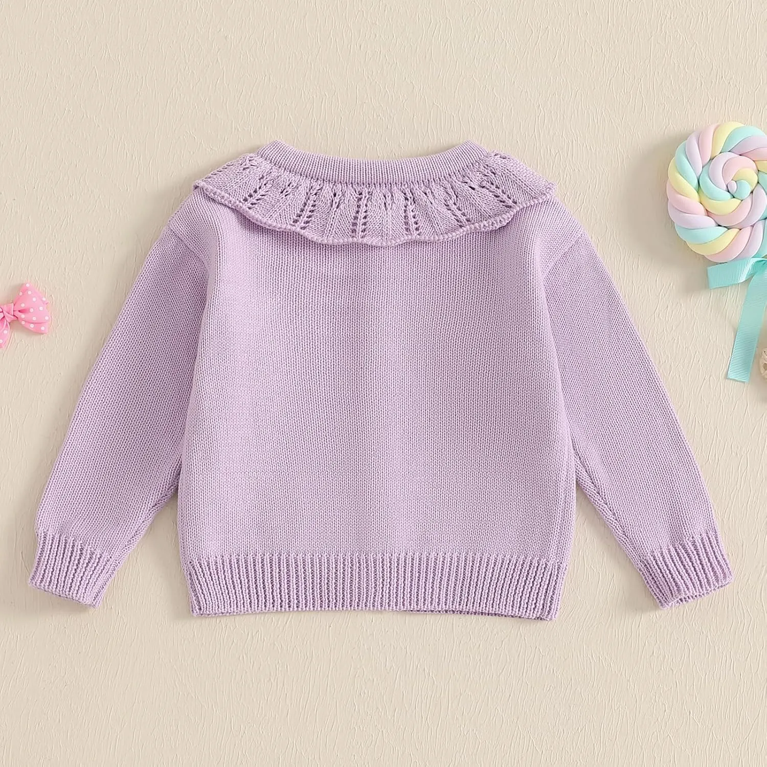 Toddler Baby Girl Cardigan Long Sleeve Floral Button Knit Sweater Coats Top Cute Fall Winter Knitwear Jacket Warm Clothes