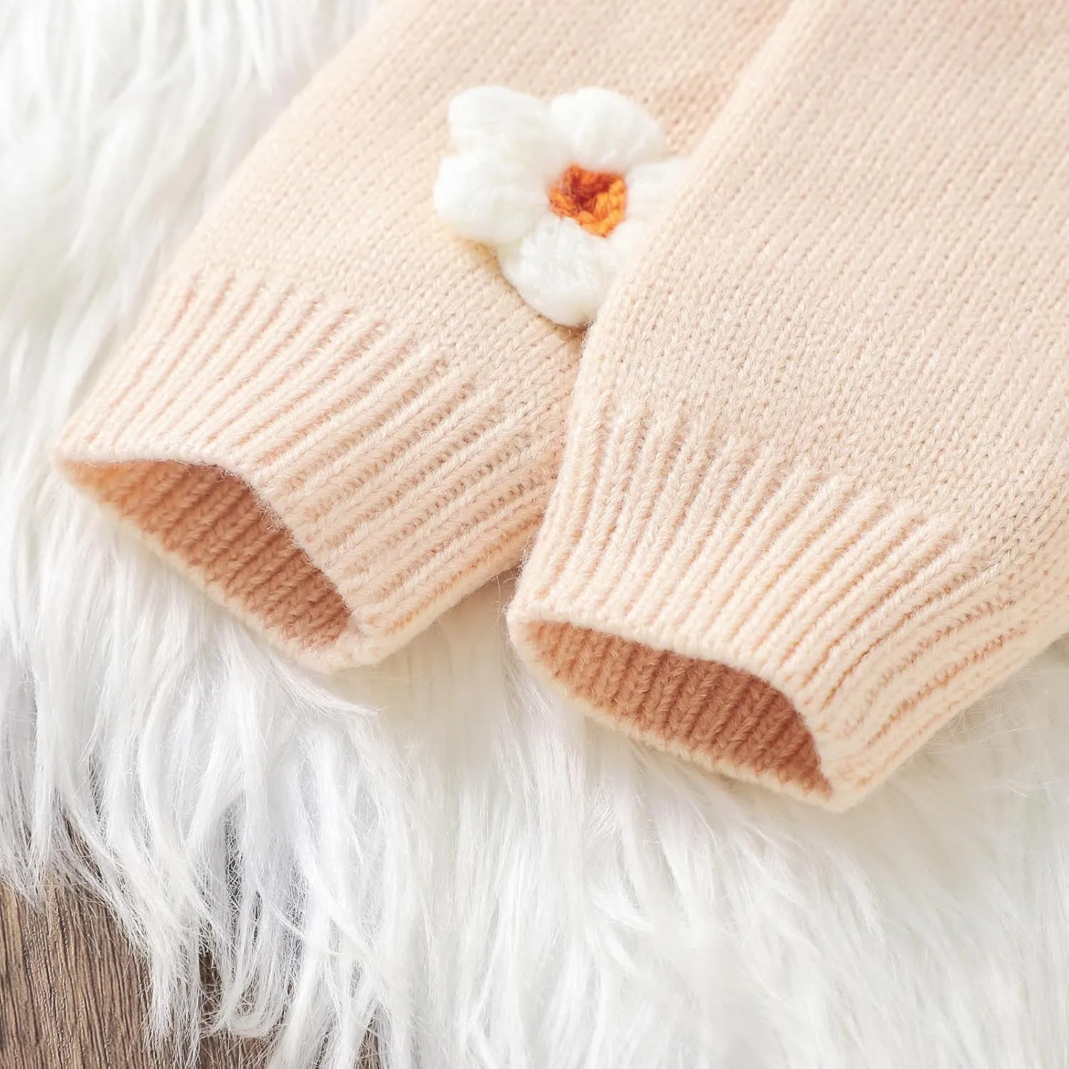 Toddler Baby Girl Sweater Floral Cardigan Knit Long Sleeve Coat Cute Fall Winter Outfits Clothes Infant Newborn