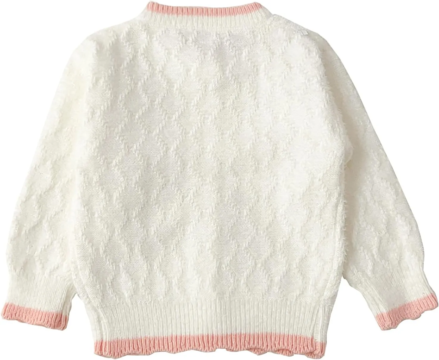 Toddler Girls Cardigan Sweater Kids Button Knit Sweater with Rabbit Doll Size 2-7T