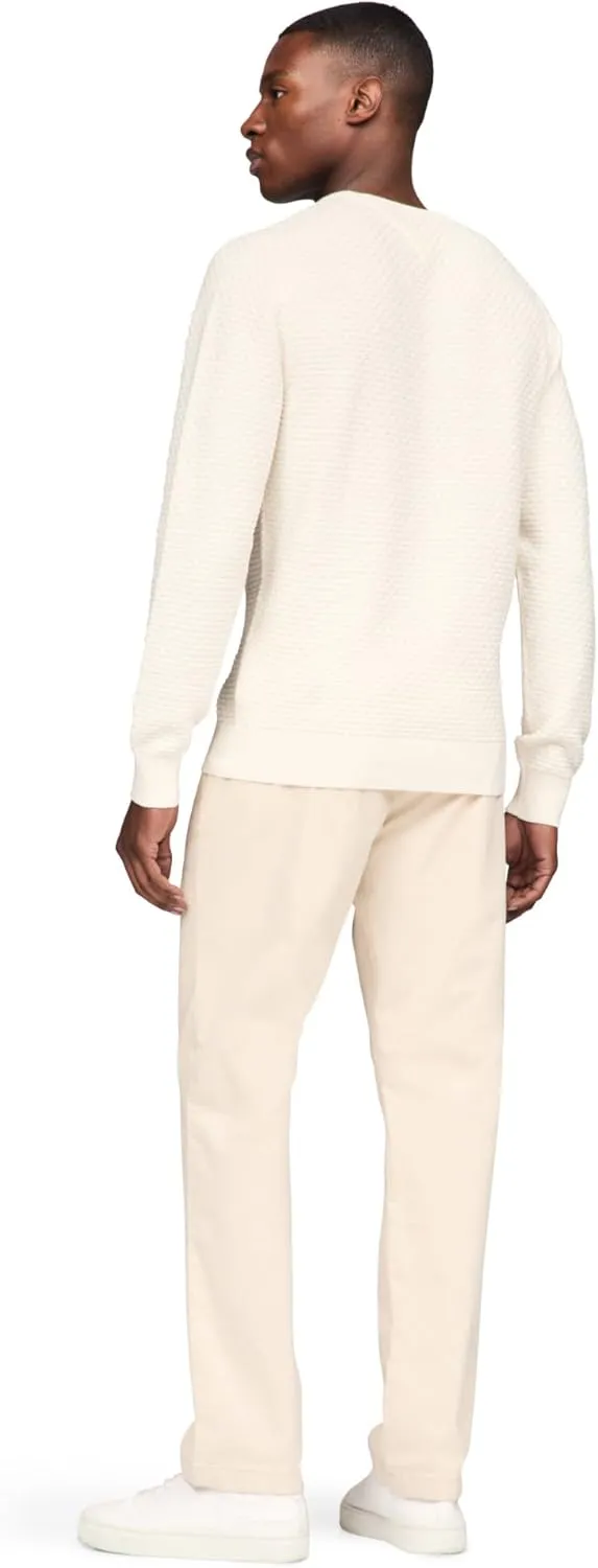 Tommy Hilfiger Men's Textured Waffle Knit Crewneck Sweater Lightweight Pullover, Available in Big & Tall