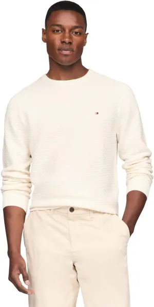 Tommy Hilfiger Men's Textured Waffle Knit Crewneck Sweater Lightweight Pullover, Available in Big & Tall