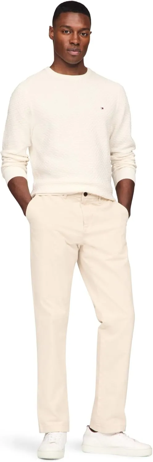 Tommy Hilfiger Men's Textured Waffle Knit Crewneck Sweater Lightweight Pullover, Available in Big & Tall