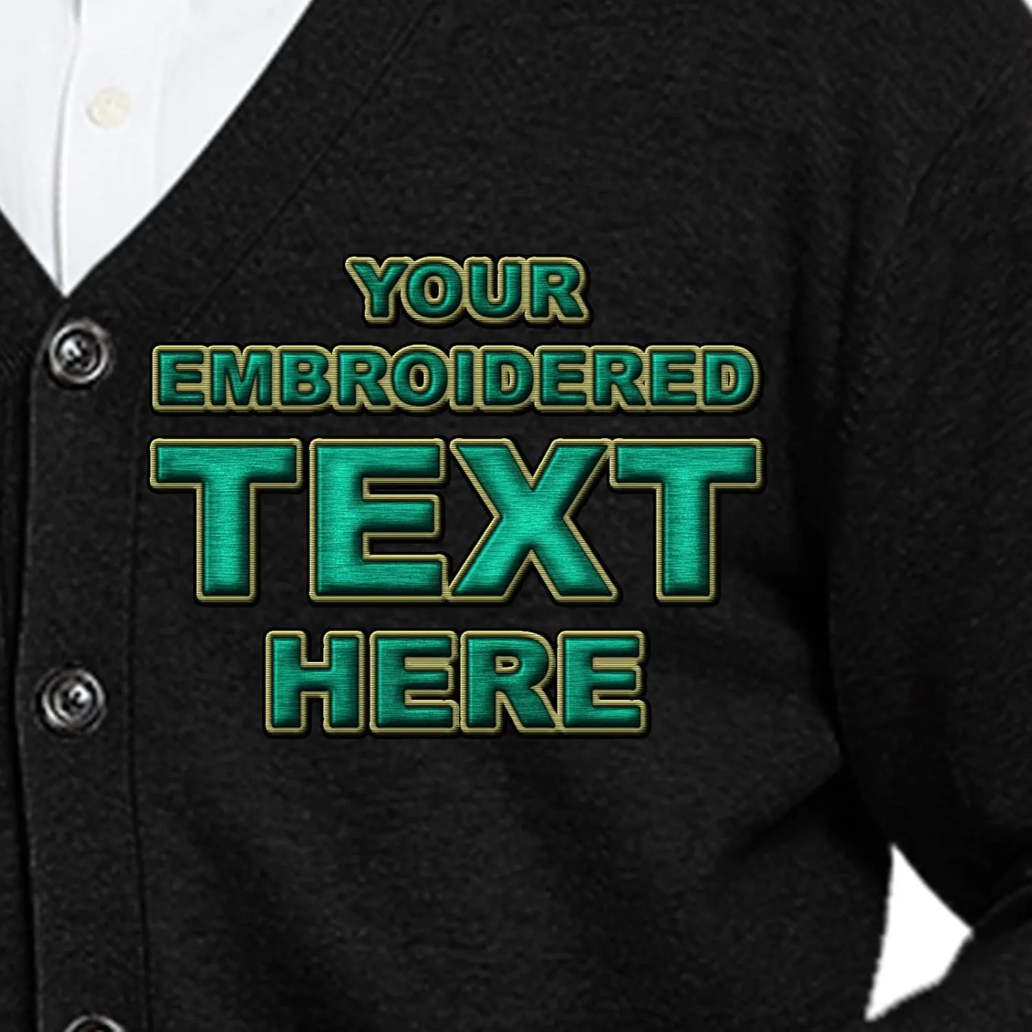 TopTie Embroidery Men's Sweater Cotton Custom Monogrammed Cardigan, Add Your Text Here