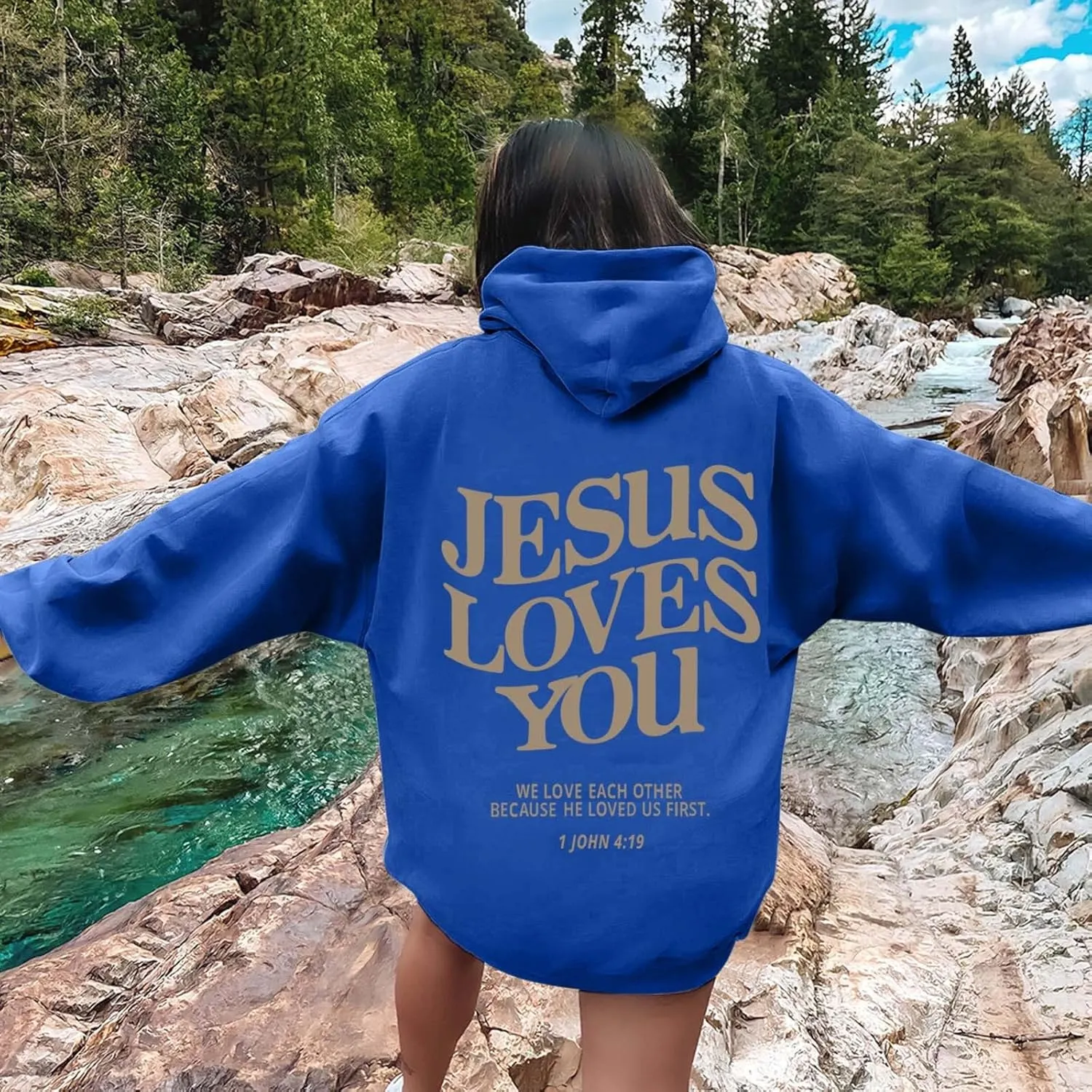Trust In The Lord Christian Graphic Hoodies Trendy Shape Printed Outfit with Pocket Oversize Fall Winter Fashion 2024