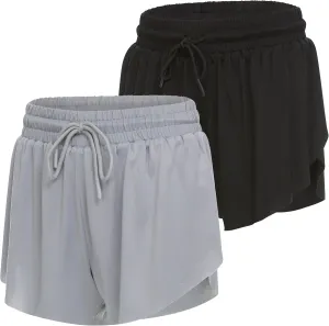 Ultra Performance Girl's Butterfly Short's 2 Pack Girls Athletic Short Basketball Soccer Flowy Active Shorts for Girls