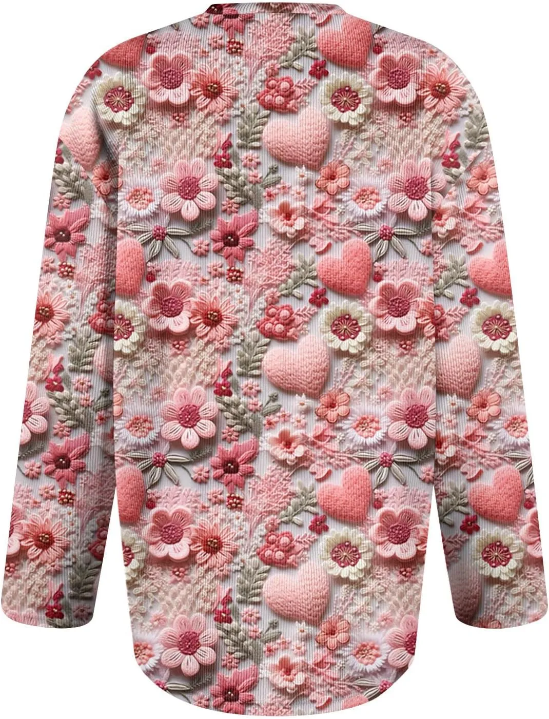 Valentines Sweater Women,Ladies' Fashion Long Sleeved Sweater Festival Valentine's Day Heart Printed Jacket Cardigan