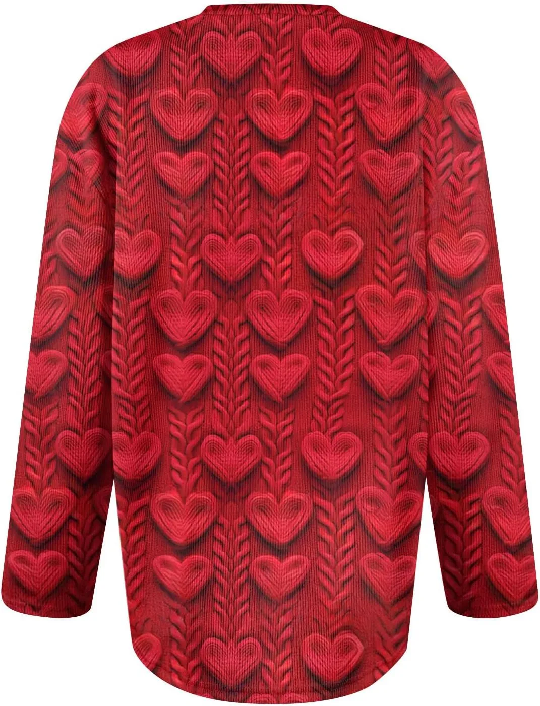 Valentines Sweater Women,Ladies' Fashion Long Sleeved Sweater Festival Valentine's Day Heart Printed Jacket Cardigan