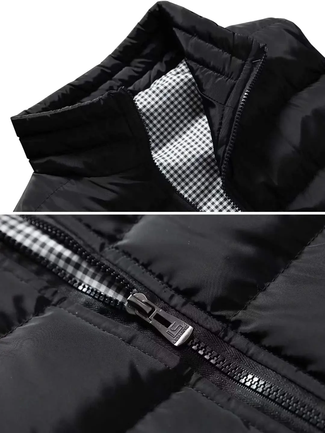 Vcansion Men's Outdoor Casual Stand Collar Vest Padded Jacket Coat Vest
