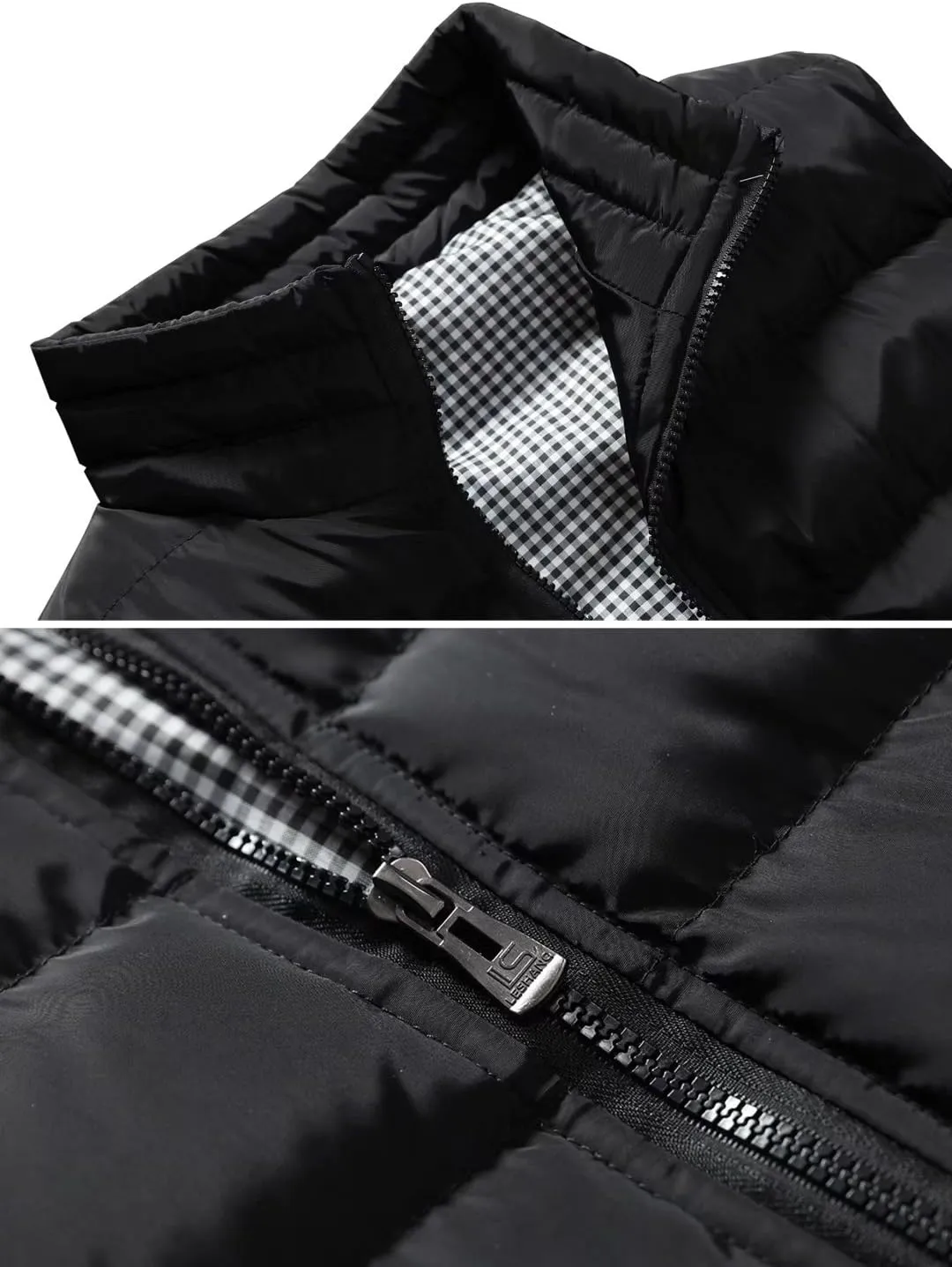 Vcansion Men's Outdoor Casual Stand Collar Vest Padded Jacket Coat Vest
