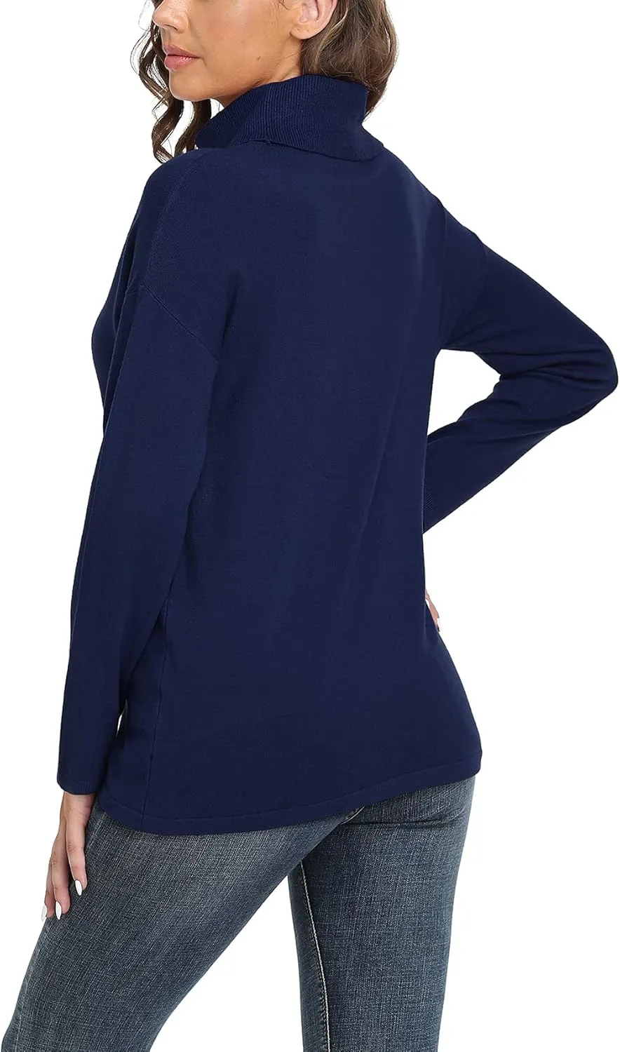 VIISHOW Women's Turtleneck Sweater Long Sleeve Cozy Warm Sweater Casual Lightweight Soft Pullover Jumper Tops