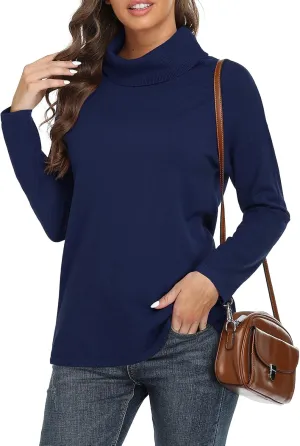 VIISHOW Women's Turtleneck Sweater Long Sleeve Cozy Warm Sweater Casual Lightweight Soft Pullover Jumper Tops