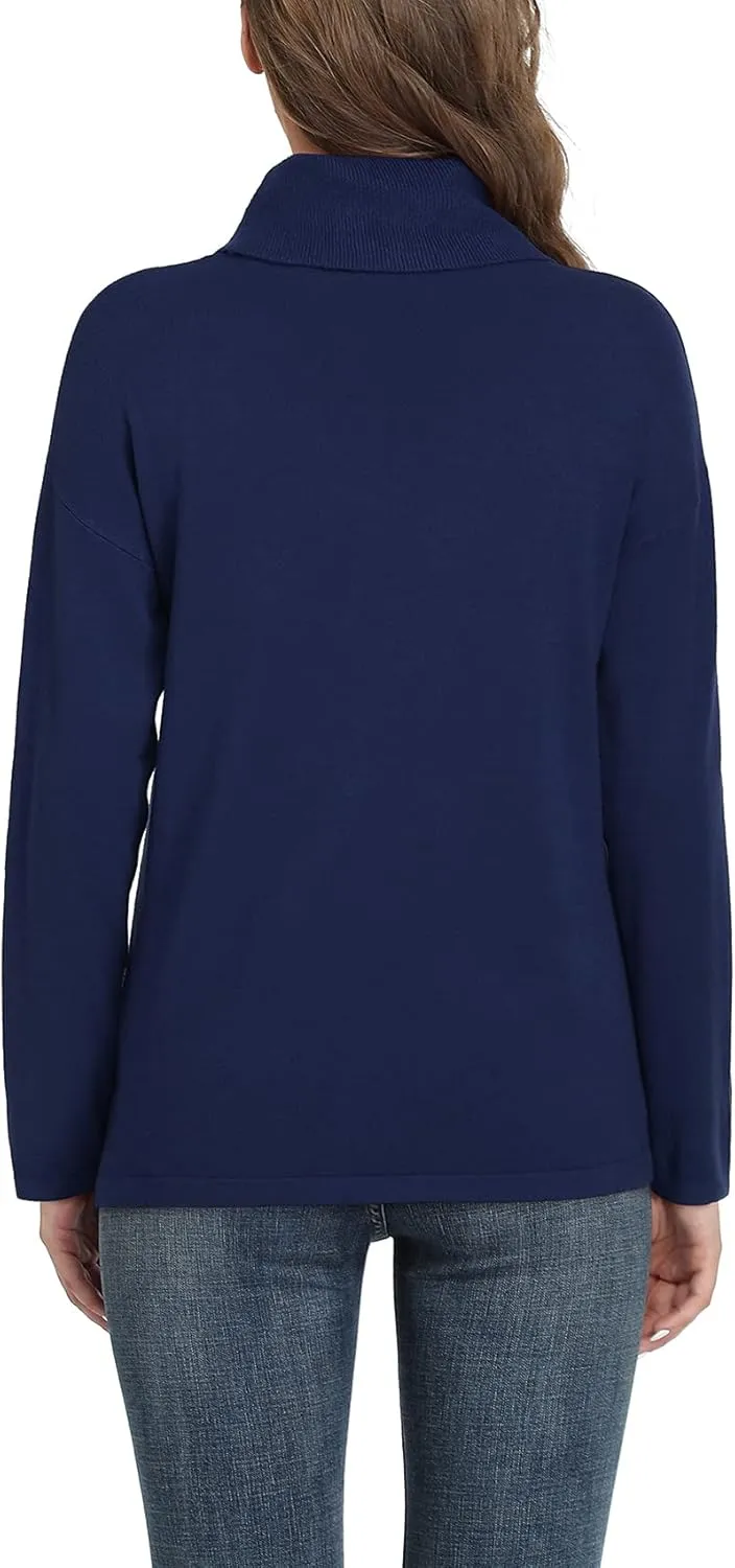 VIISHOW Women's Turtleneck Sweater Long Sleeve Cozy Warm Sweater Casual Lightweight Soft Pullover Jumper Tops