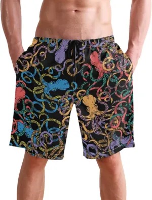 visesunny Fashion Funny Style Men's Beach Shorts Swim Trunks Quick Dry Casual Polyester Swim Shorts with Pockets S-XXL