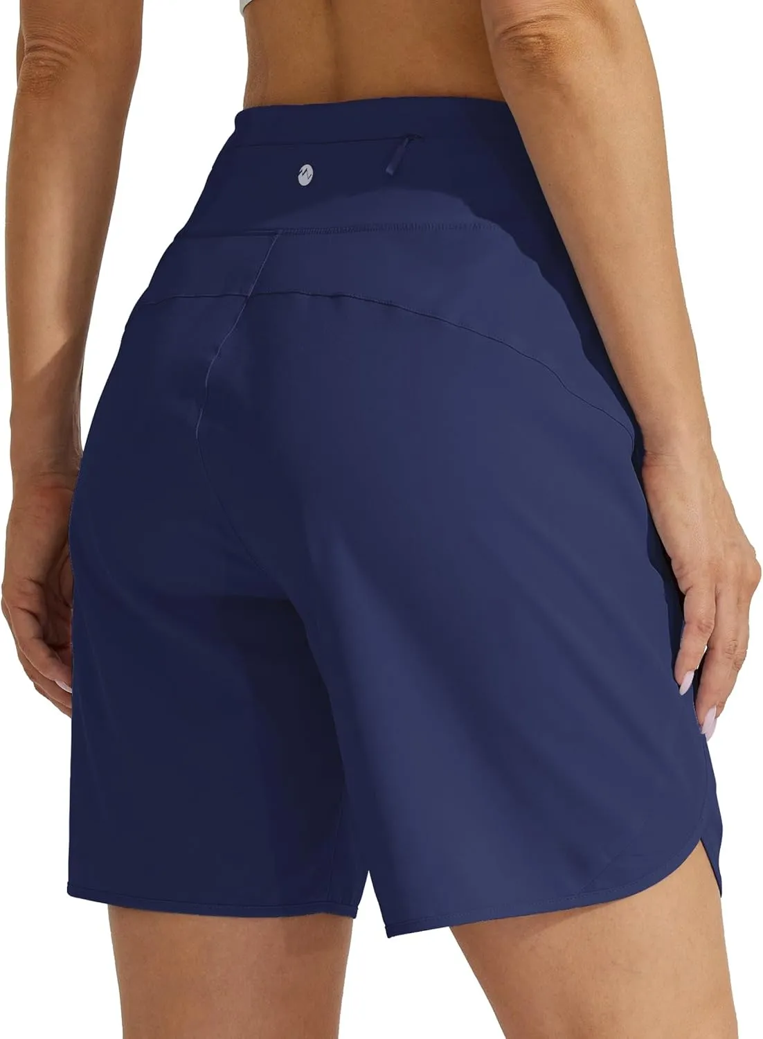 Willit Women's 7" Athletic Running Shorts Long Workout Hiking Shorts Quick Dry High Waisted Active Zipper Pocket