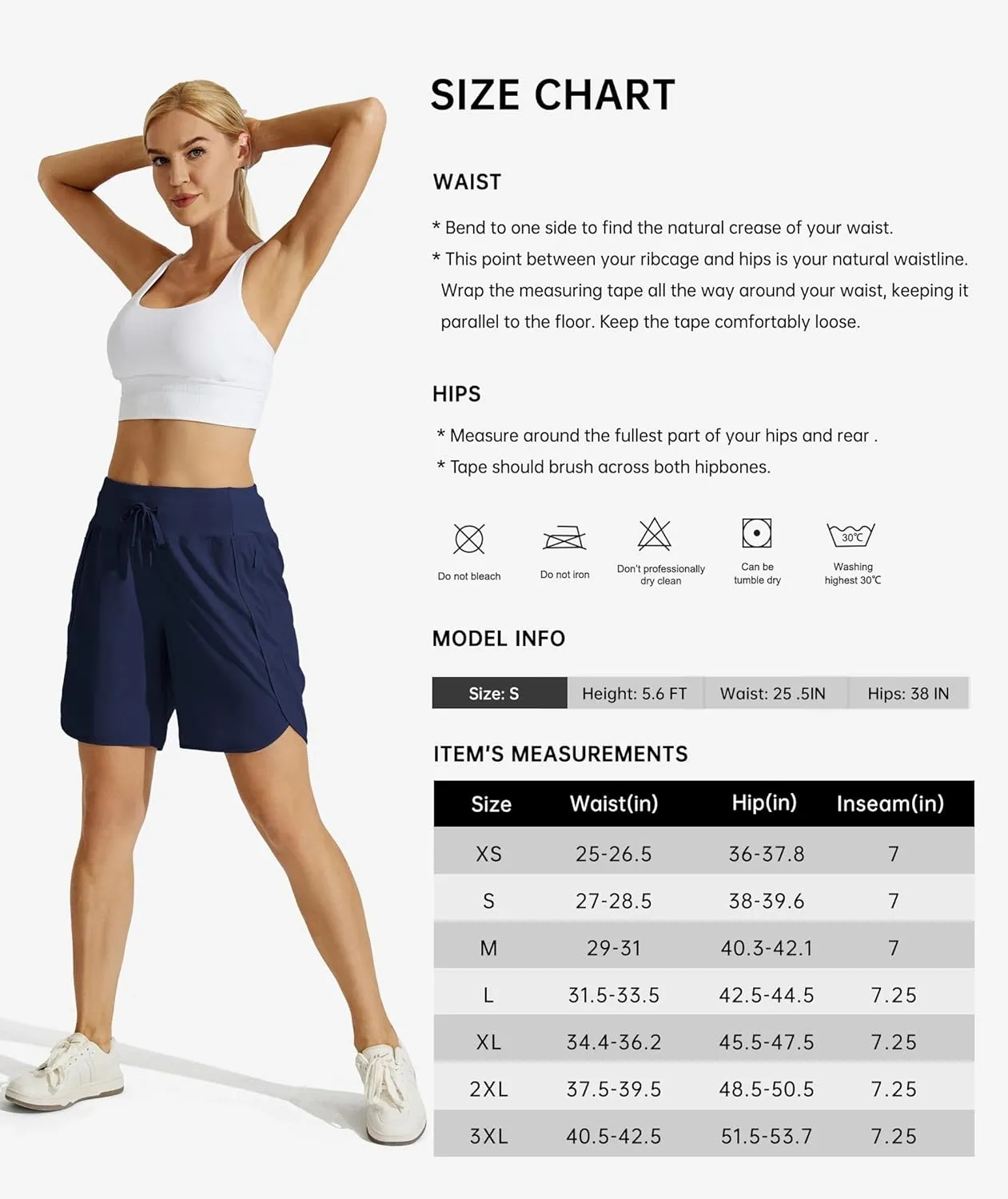 Willit Women's 7" Athletic Running Shorts Long Workout Hiking Shorts Quick Dry High Waisted Active Zipper Pocket