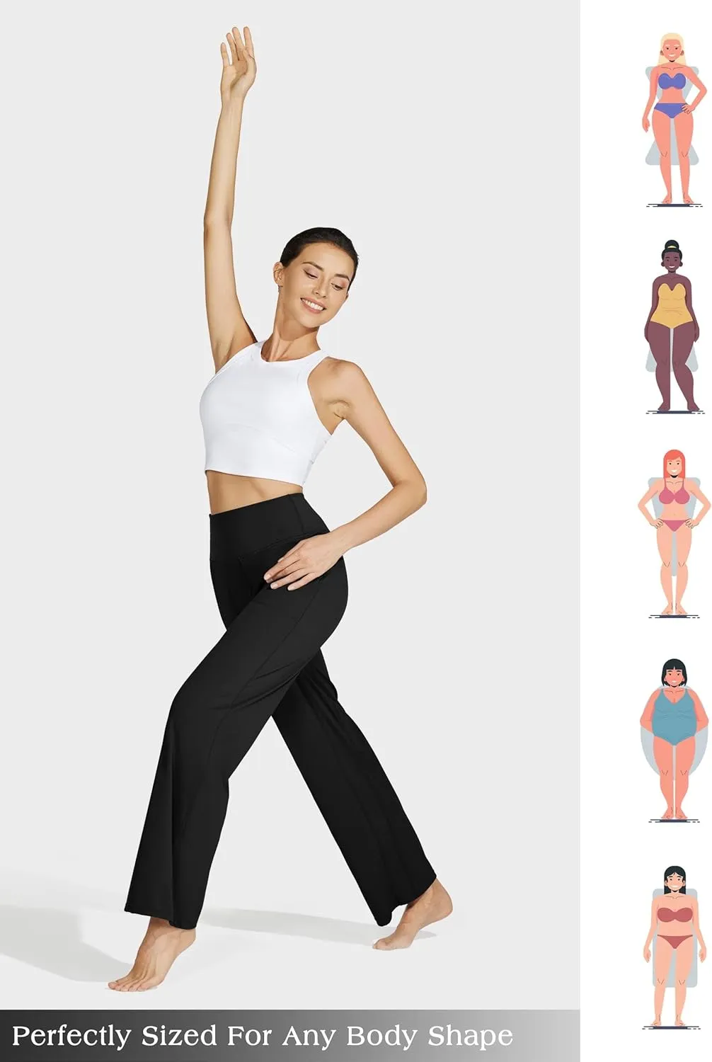 Willit Women's Wide Leg Yoga Pants with Pockets Stretch Loose High Waist Comfy Soft Casual Lounge Sweatpants 28"/30"